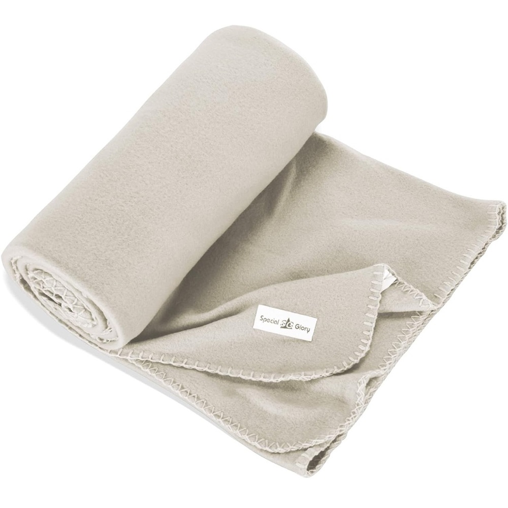Soft Beige Throw Blanket